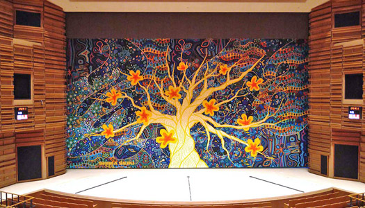 Stage curtain at Wakayama-Jo Hall